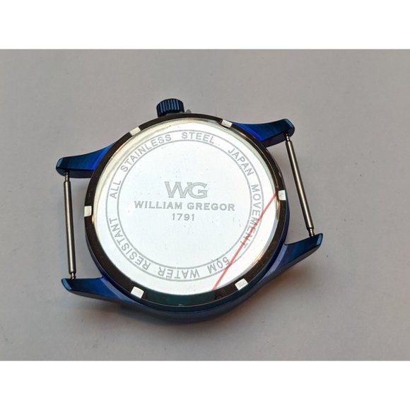 NWOT William Gregor Stainless Steel Blue Watch - Picture 4 of 4